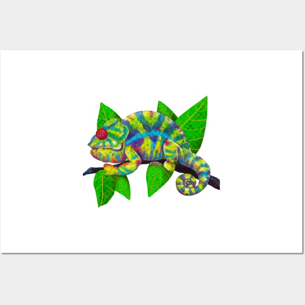 Colorful Chameleon Wall Art by KatieMorrisArt